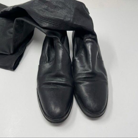 Parallele Paris France womans thigh high flat boots black leather UK 2 Us4 BoxE - Picture 3 of 8